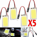 5x 48 SMD COB LED T10 4W 12V White Light Car Interior Panel Light Dome Lamp Bulb