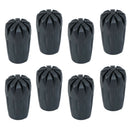 Set Of 8 Hiking Stick Tips Anti-slip Walking Pole Cap End Protector Black