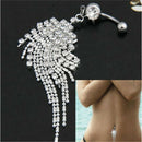 Hot New Crystal Tassel Dangle Navel Belly Button Ring Bar Body Piercing Jewelry