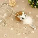 Women Sweater Necklace Diamond Long Chain Owl Fox