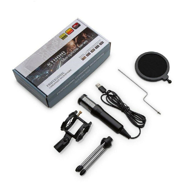 Condenser Recording Microphone 3.5mm Plug and Play PC Microphone, Broadcast