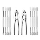 Seafood Tools Set Including 8 Forks and 2 Lobster Crab Crackers Nut Cracker P1O2