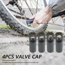 4pcs CNC Bike Tyre Presta Valve Cap Bicycle Tire Valve Dust Covers (Black)