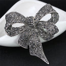 Crystal Rhinestone Bow Brooch Pin Women Shirt Collar Big Bowknot BroochJewelr 3c