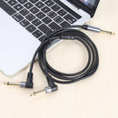 6.35mm Stereo Male to Dual Right Angle 6.35mm Male Y Splitter Cable 59 inch