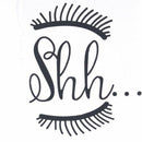 Closed Eyes Pattern Wall Stickers Shh Door Decals Eyelash Decor Baby Rooms DIY