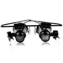 20X Glasses Type Binocular Magnifier Watch Repair Tool With Two Led LightODSP