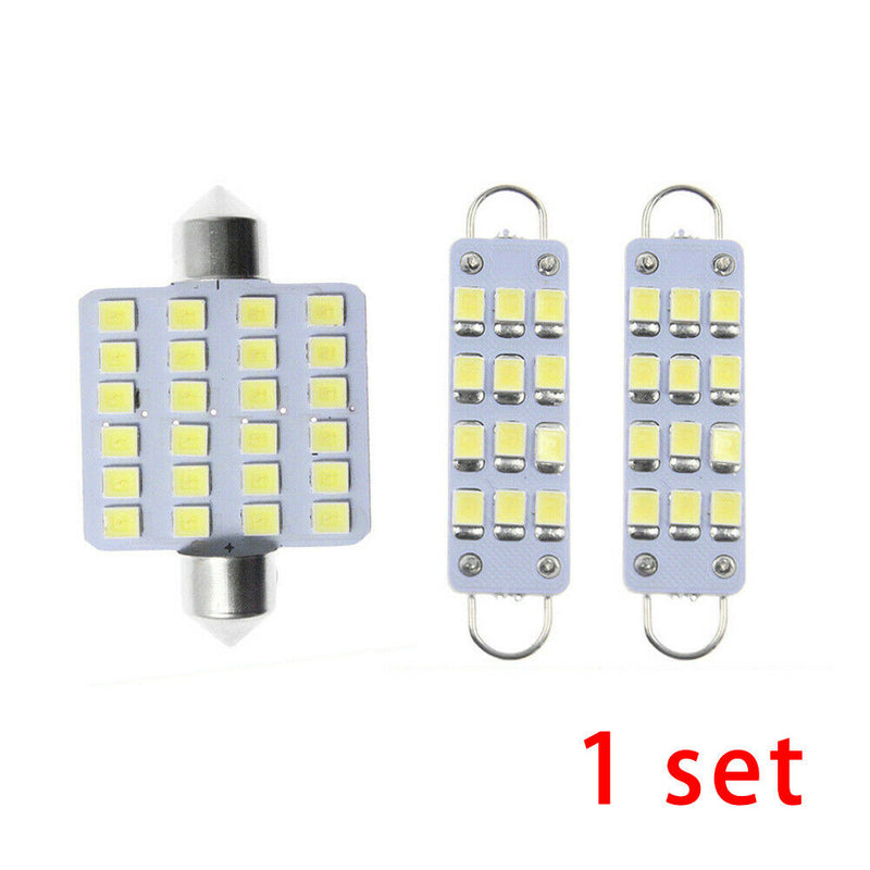 1 Set Car Interior Map Dome Light Lamps 12V 6000K White LED Bulb Car Accessories