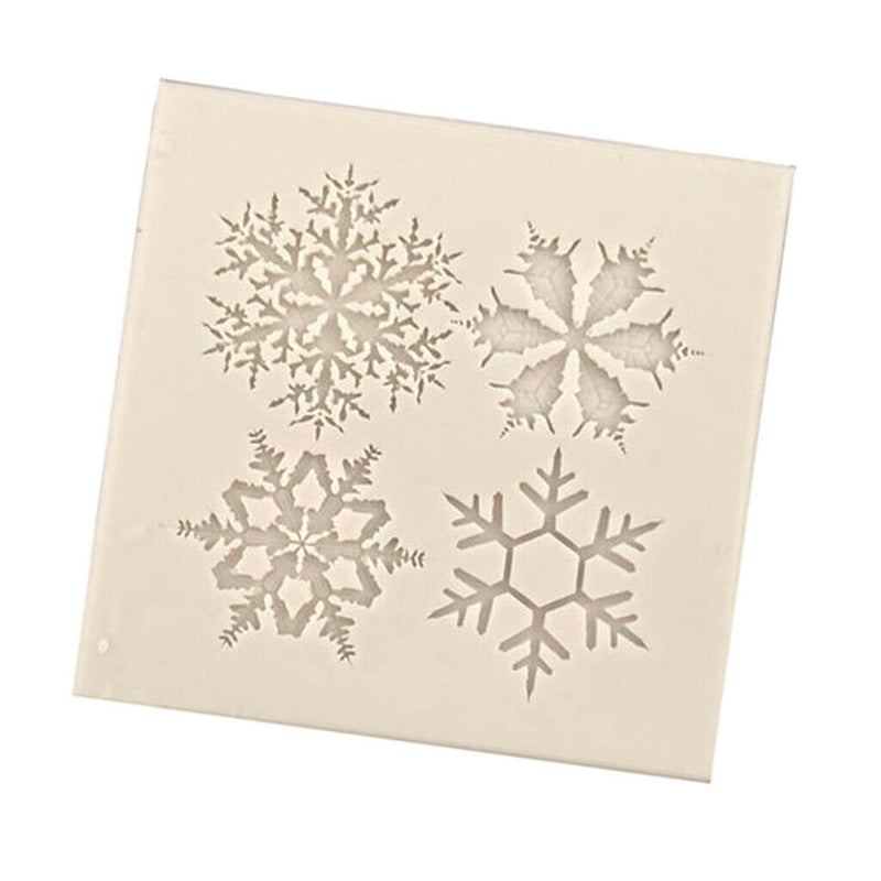 1 Set/4pcs Lovely Snowflake Liquid Silicone Fondant Mould Cake Mold DIY Candy