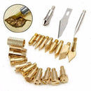 22PCS Wood Burning Tools Kit Craft Soldering Set Pyrography Pen Art Tips Br U1O3