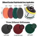 12 Piece Drill Brush Scrub Pads Power Scrubber Brush with Extended Long Att