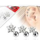 lot of 3-size Zircon crystal Helix Ring  Piercing Stud 3,4,5mm Ball