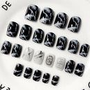 24pcs acrylic false french nails full finger nail tips art-cover manicure+2g-gel