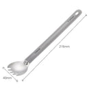 Titanium Long Handle Spork With Polished Bowl Outdoor Camping Cooking Utens O6X8