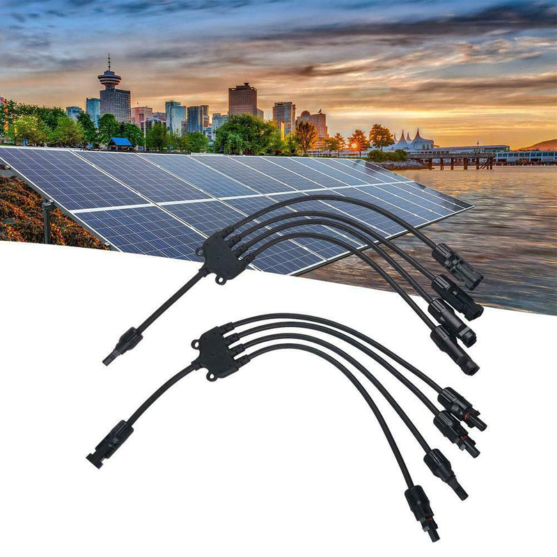 1 Set Solar Style Y Branch 1 to 4 Panel Cable Photovoltaic Connectors