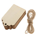 50 Piece Natural Rectangle Blank Wooden Gift Tags Wood Hanging Label Plaque