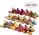 100pc Mixed Butterfly Wooden Sewing Buttons 2 Holes DIY Scrapbooking Craft Decor