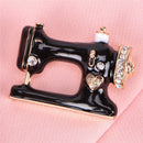 Sewing Machine Brooch Pin Black Enamel Brooch Collar Scarf Decoration Jewelry 3C