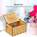Retro Carved Hand Cranked Music Box Wooden Manual Birthday Gift Ornaments