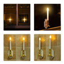 Solar Powered LED Candle Lights with 2 Suction Cups for Christmas Holiday Window