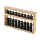 Portable 9 Column Wood Abacus Wooden Frame Japanese Student Calculator