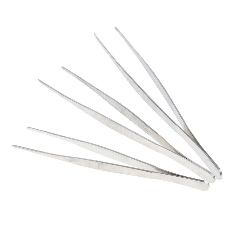 Stainless Steel Straight Tweezers, Serrated Tip Forcep, Laboratory, 300mm
