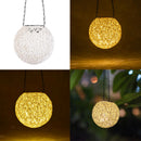 Decorative Solar LED Hanging Rattan Ball Light Patio Chandelier Porch Pathway