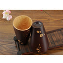 Handmade Wooden Lemon Cup Tea Cup Flower Pattern Natural Wood Cup Tumbler