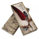1Set English Calligraphy Feather Dip Pen Writing Ink Set Stationery Gift Bo