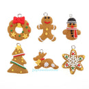 6Pcs Christmas Tree Ornament Polymer Clay Pendants Hanging XMAS Home Decor Gift