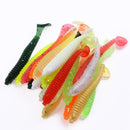 20pcs 2g/7.5cm T-tail Soft PVC Worm Fishing Lures 10 Colors Swim Baits