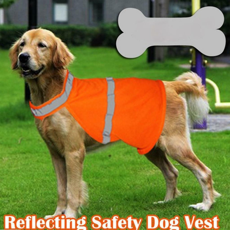 Orange Pet Dog High Visibility Safety Vest Adjust Jacket Clothes Apparel Size L
