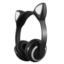 Kids Headphones Cat Ear LED Light Glowing Headset Rechargeable Bluetooth