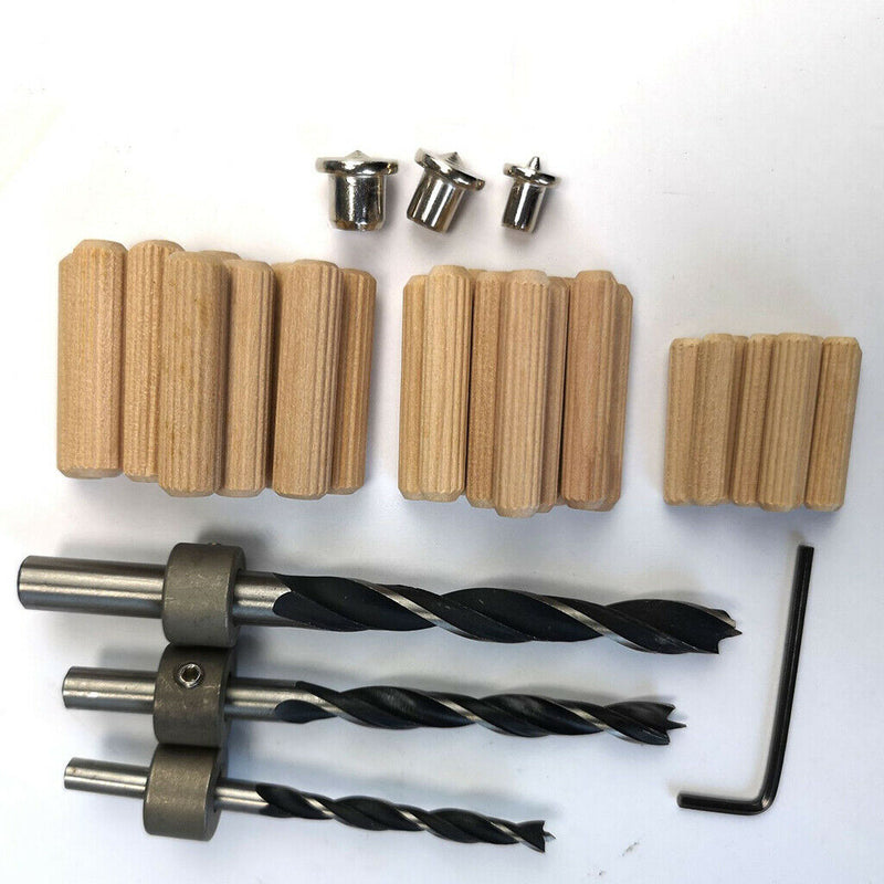 2 Pieces Handheld Doweling Jig 6 8 10mm Drill Guide Metal Drill Bit Wood