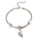 2PCS/Set Mother Daughter Love Heart Bangle Bracelet Charm Family Jewelry Gift TE