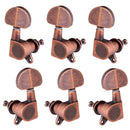 6 Pcs Red Copper Sealed Guitar String Tuning Pegs Keys - 3 Left 3 Right - Guitar