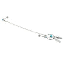 Star Cuff Ear Piercing Cartilage Stud Dangle Earring--Blue