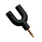 Headset Adapter Kit U Shape 3.5mm Y Splitter for Audio Headphone and MIC blaH7B4