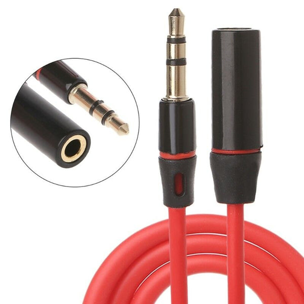 1.2m 3.5mm Male To Female 3-Pole Jack Plug Stereo Audio Aux Extension Cable Cord
