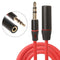 1.2m 3.5mm Male To Female 3-Pole Jack Plug Stereo Audio Aux Extension Cable Cord