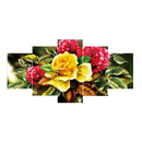 Flowers 5D DIY Full Drill Diamond Painting Craft 5-pictures Combination Kit
