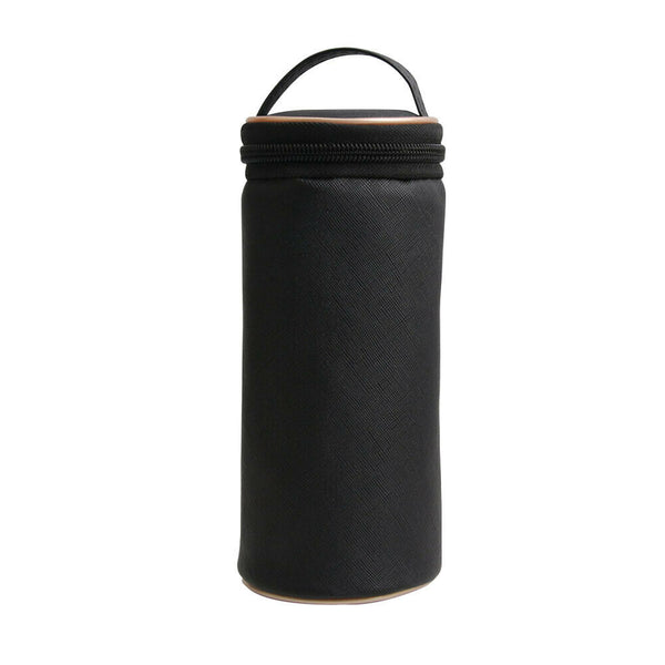 Portable PU Leather Makeup Brushes Holder Cosmetic Tools Organizer (Black) A#S