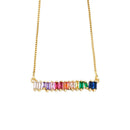 Bohemia Rainbow Cubic Zirconia Choker Necklace Girlfriend Gift Cute Rainbow X2D8