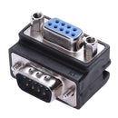 DB9 9Pin Serial Port Female to Male Connector 90 Degree Right Angle Adapter