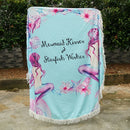 Flower Printed Beach Towel Round Tassel Ethnic Style Blanket Picnic Mat