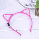 Women Girls Led Flashing Cute Pointed Cat Ears Hair Hoop Glowing String Lig E2Y4