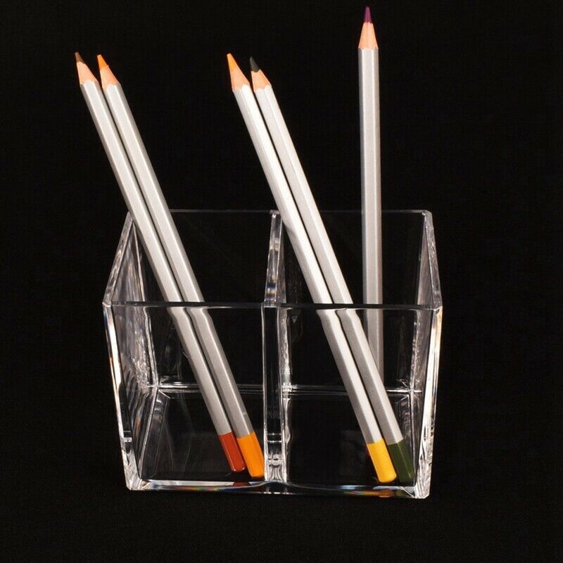 Clear Acrylic Makeup Brush Holder Pen Pencil Cup Holder Cosmetic Storage Ca W1G3