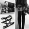 Women  Leg Garter Sexy Leather Punk Rivet Stud Harness Star Pentagram