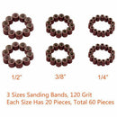 66 Pcs Drum Sanders Set Including 60 Pcs Sanding Bands and 6 Pcs Drum Mandr