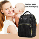 Dot Print Big Backpacks Mommy Maternity Bags Baby Care Diaper Bags (Black) A
